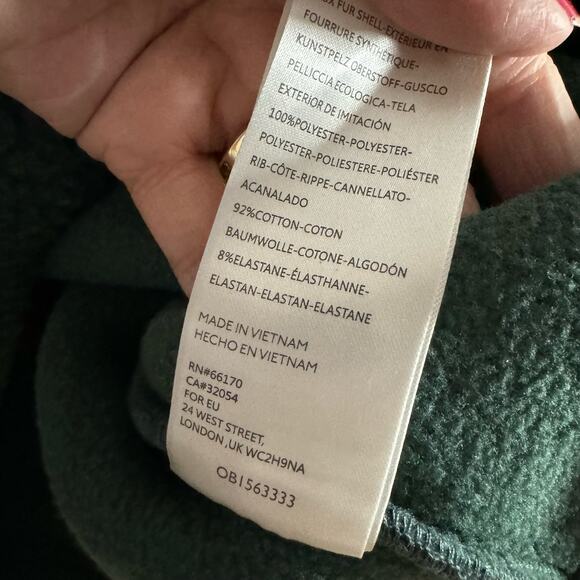 Free People Poppy Fleece Pullover Teddy Jacket Slouchy Forest Pine Green XS New - Picture 12 of 13